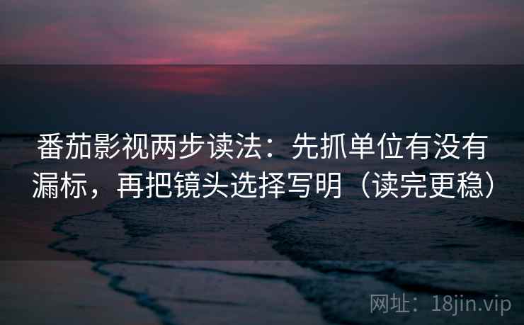 番茄影视两步读法：先抓单位有没有漏标，再把镜头选择写明（读完更稳）